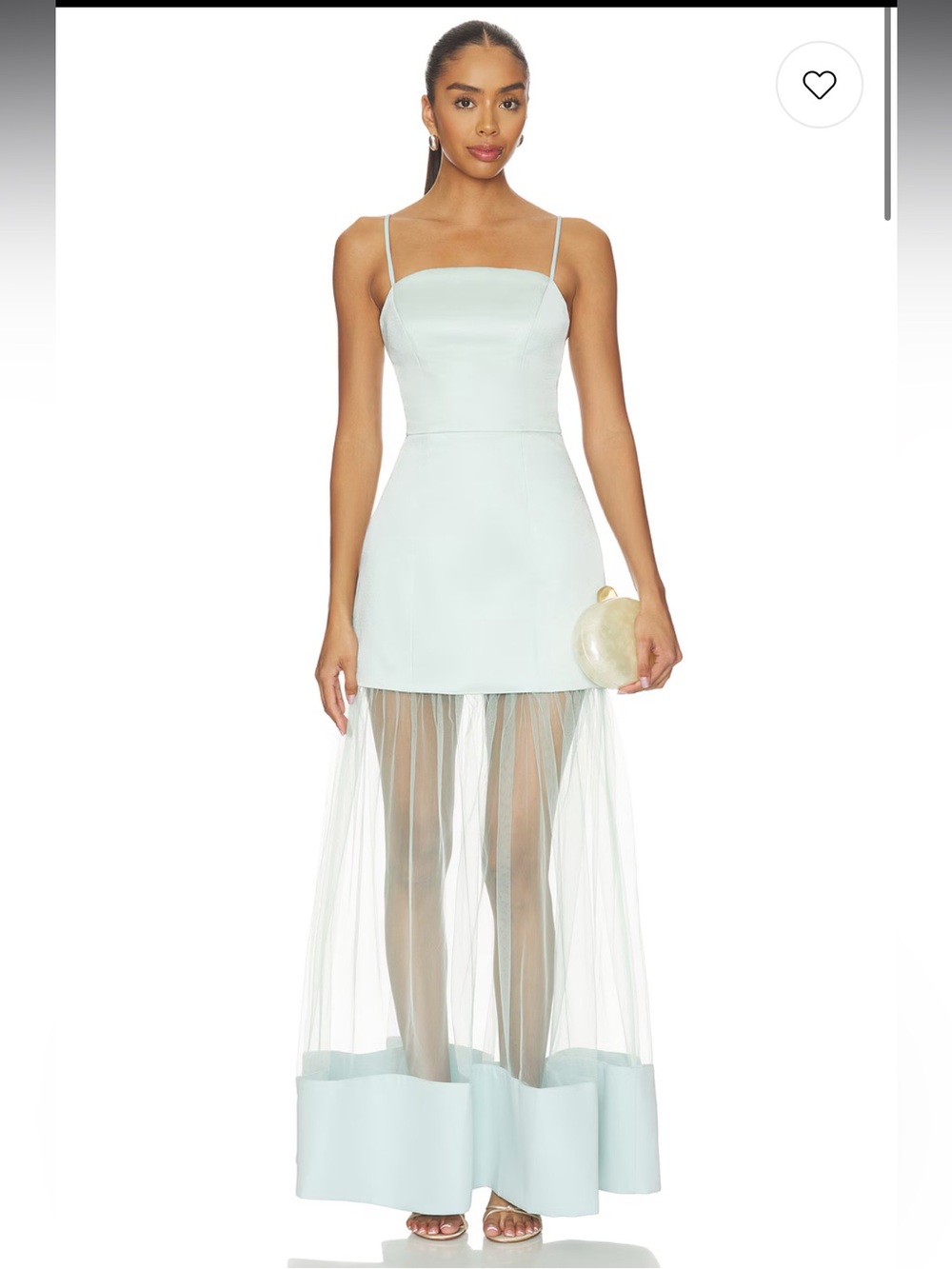 elliatt marcella sea green removeable mesh skirt satin maxi gown dress size XL